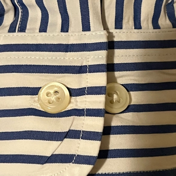 RALPH LAUREN Men's Button Down Dress Shirt Striped Blue and White 17.5 XL - Picture 5 of 6